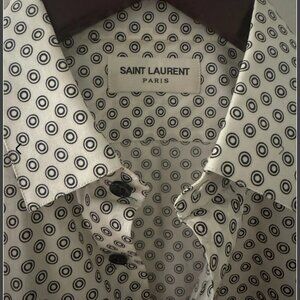 Saint Laurent Shirt Mens Designer Circle Dots 38/15